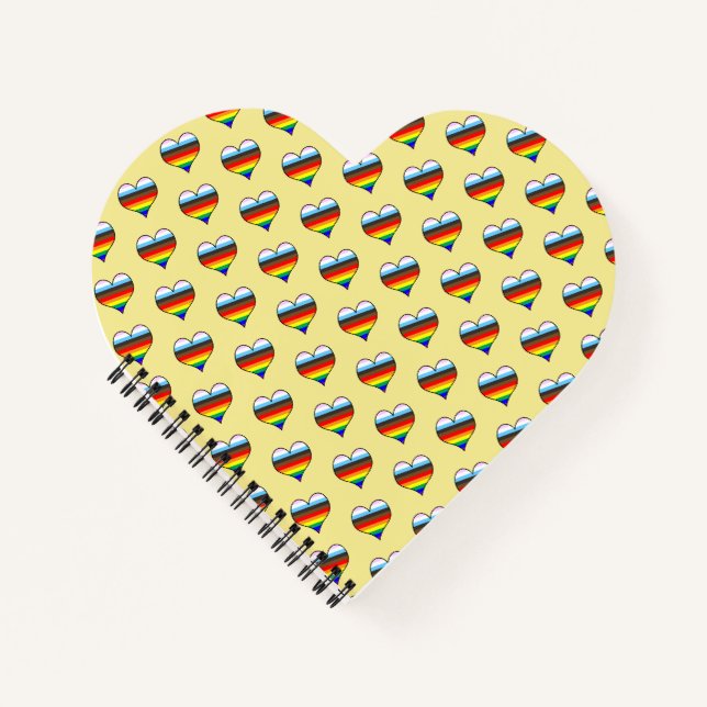 Cuaderno del patrón del corazón del arco iris (Anverso)