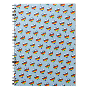 Cuaderno del patrón del corazón del arco iris