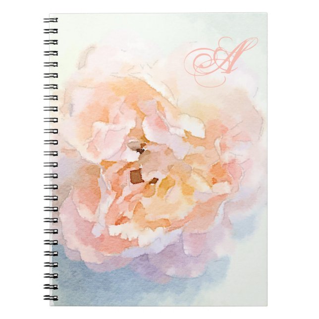 Cuaderno del Peony del monograma (Frente)