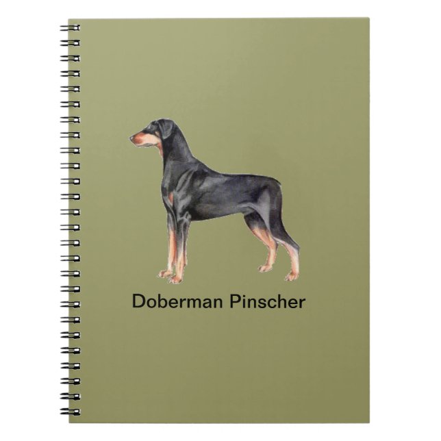 Cuaderno del perro del Pinscher del Doberman (Frente)