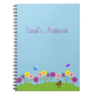 Cuaderno del personalizado de la flor del verano