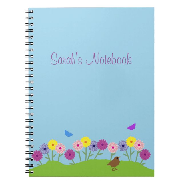 Cuaderno del personalizado de la flor del verano (Frente)