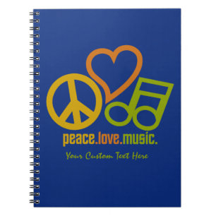 Cuaderno del personalizado de la música del amor