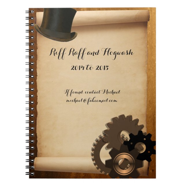 Cuaderno del personalizado de Steampunk (Frente)