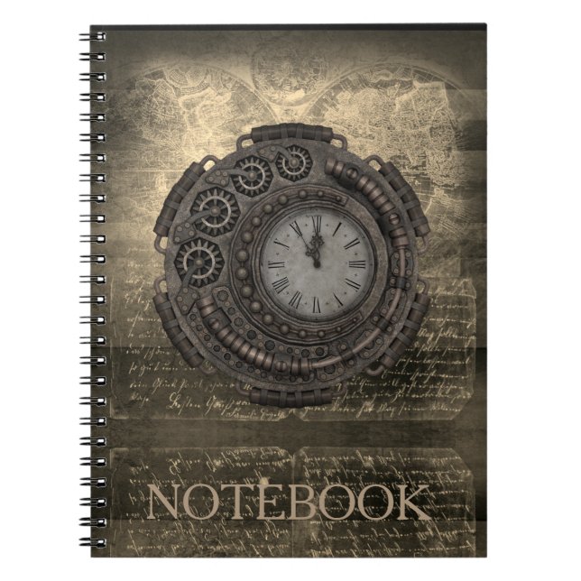 Cuaderno del reloj del reloj del vintage de (Frente)