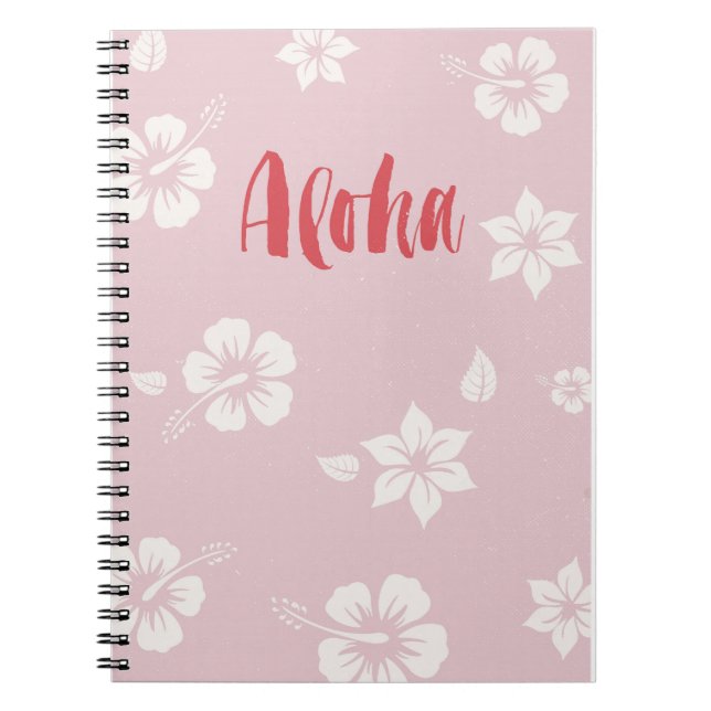Cuaderno del rosa en colores pastel de Hawaii de (Frente)
