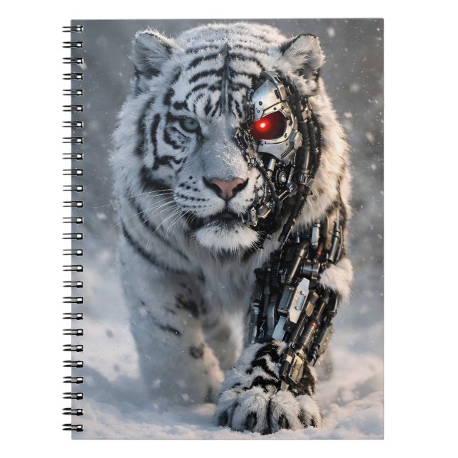 Cuaderno del tigre blanco cyborg (Frente)