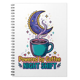 Cuaderno del turno de noche impulsado por café