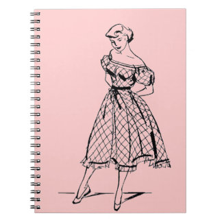 Cuaderno Del vestido retro del hombro