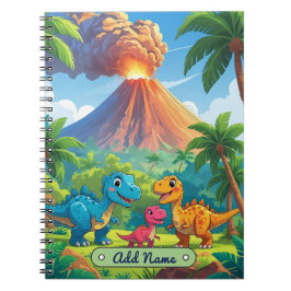 Cuaderno del volcán de dinosaurio lindo – Nombre e
