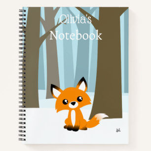 Cuaderno del zorro lindo en la nieve