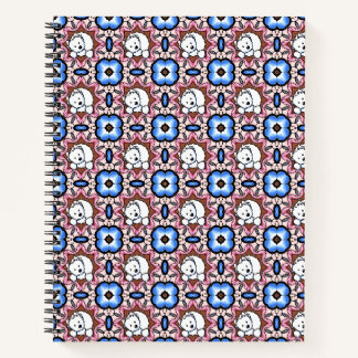 Cuaderno Delantal con estampado total de Westie floral azul