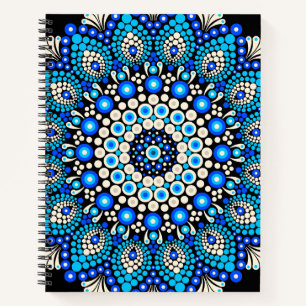 Cuaderno Delantal con Patrón de Mandala Azul Decoración Boh