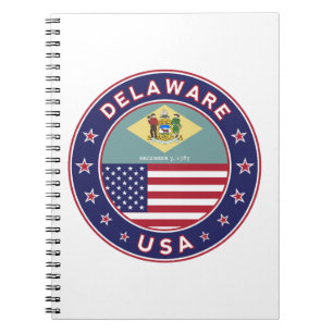 Cuaderno Delaware, camiseta de Delaware, pegatina de Delawa