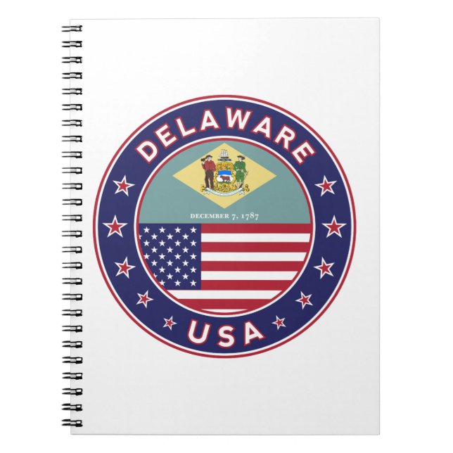 Cuaderno Delaware, camiseta de Delaware, pegatina de Delawa (Frente)