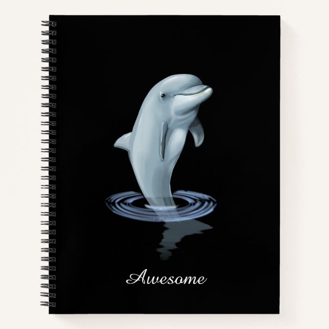 Cuaderno Delfín, ancla personalizada y texto en negro (Anverso)