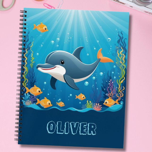 Cuaderno Delfín Bonito Acuarela Personalizada (Subido por el creador)