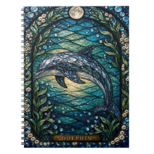 Cuaderno Delfín Canal Iluminado Vidrio Pintado