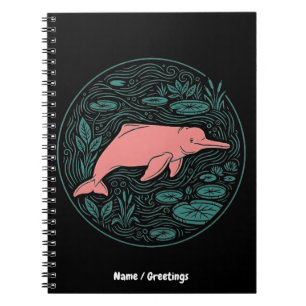 Cuaderno Delfín del río rosa Boto Arte de vida silvestre Sa