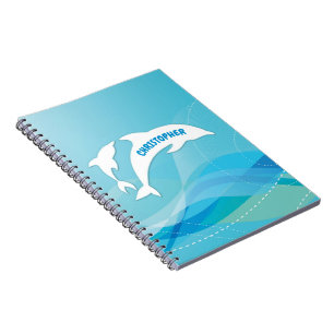 Cuaderno Delfín Saltando en Océano Personalizado