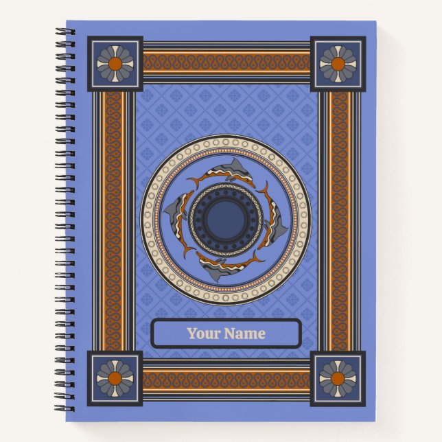 Cuaderno Delfines Minoanos Azules (Anverso)