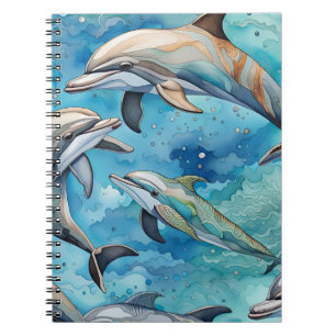 Cuaderno Delfines nadando en el mar