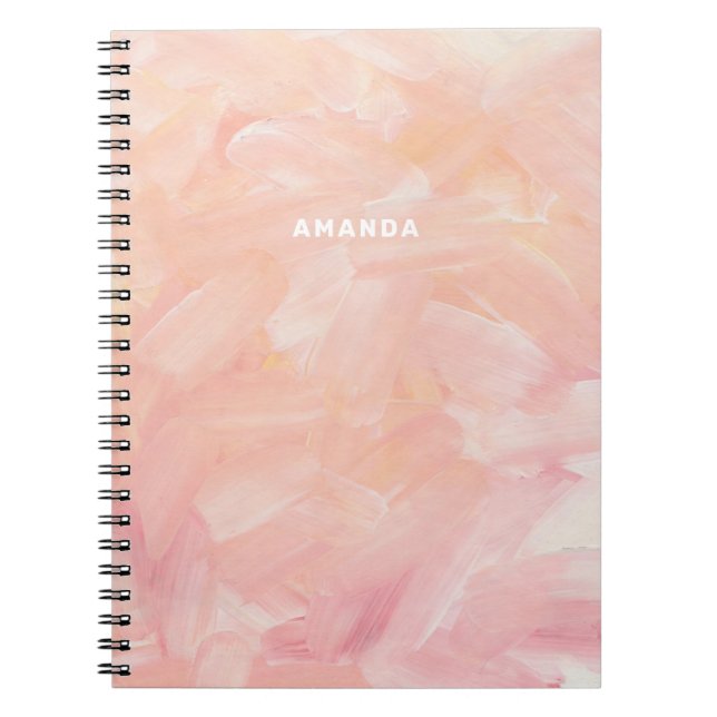 Cuaderno Delicado color rosa pastel. Pincel blando suave (Frente)
