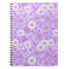 Cuaderno Delicado patrón floral de crema de lirio lila