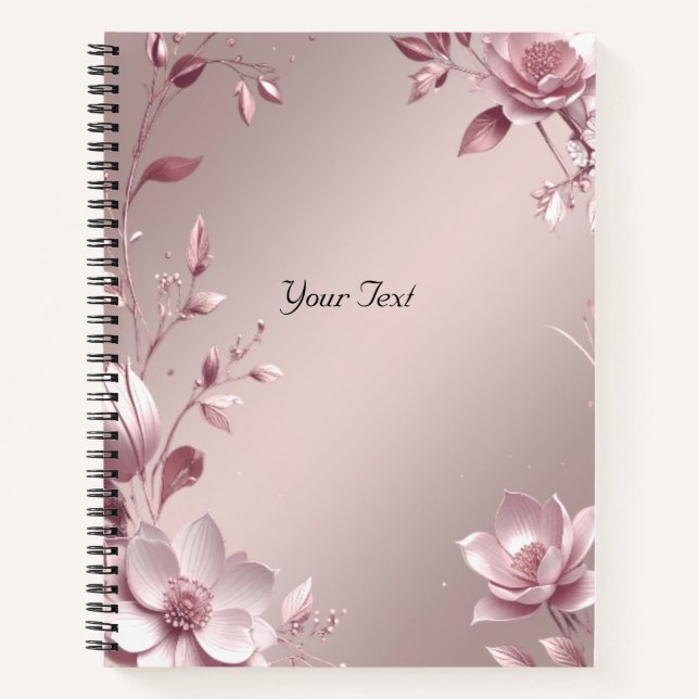 Cuaderno Delicate Pink Floral Notebook (Anverso)