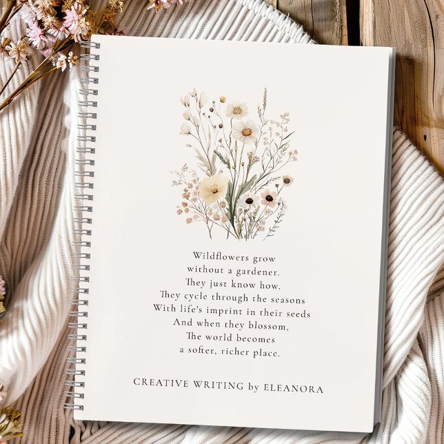 Cuaderno Delicate Wildflowers Inspirational Poem  (Delicate Wildflowers Inspirational Poem Notebook)