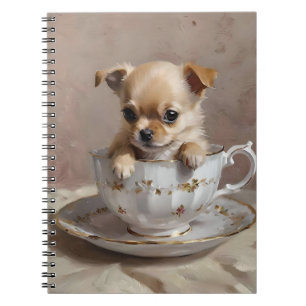 Cuaderno Delicia Pequeña: Cachorro de Chihuahua en una Taza