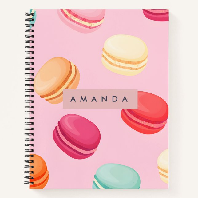 Cuaderno Delicia Personalizada de Macarrones Dulces Pastel (Anverso)