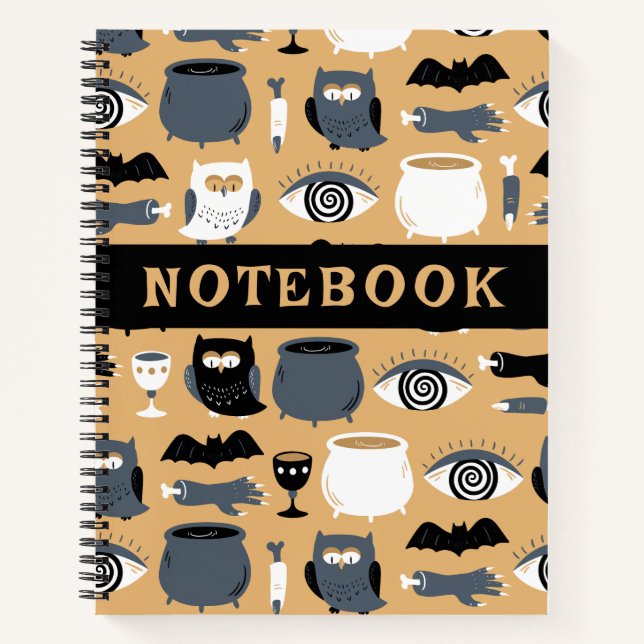 Cuaderno Deliciosos Dedos De Lechuza Bats Cauldron Hallowee (Anverso)