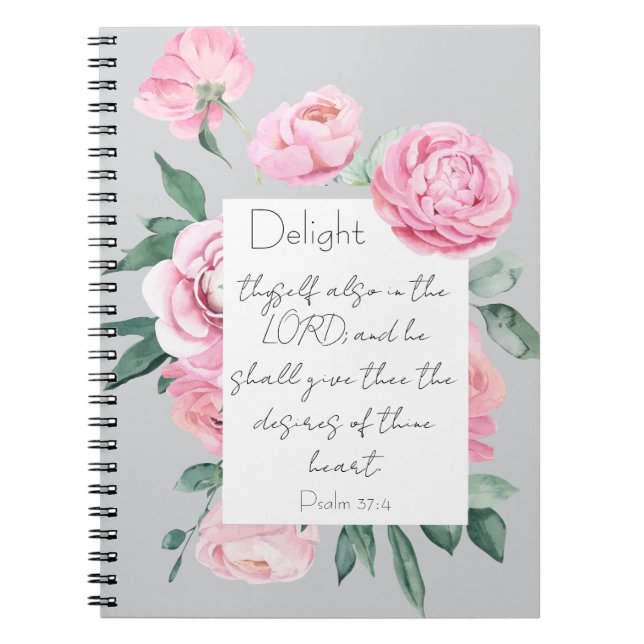 Cuaderno Delight Psalm Pink Peony Womans Devoans Journal (Frente)