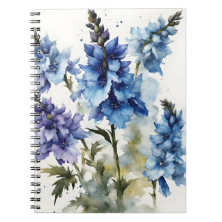Cuaderno Delphinium - Flores acuarela