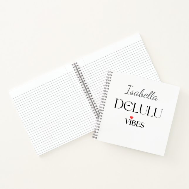 Cuaderno Delulu Vibes, Funny Aesthetic Quote Gift (Interior)