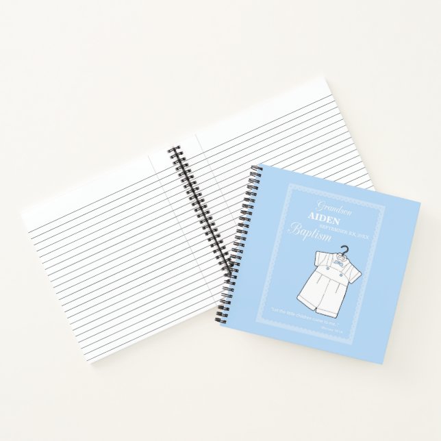 Cuaderno Demanda de bautismo de nietos sobre azul bebé pers (Interior)