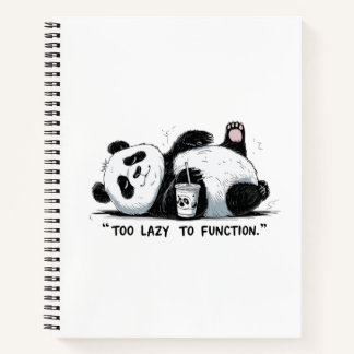 Cuaderno Demasiado perezoso para funcionar - Lazy Panda