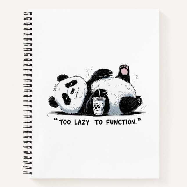 Cuaderno Demasiado perezoso para funcionar - Lazy Panda (Anverso)