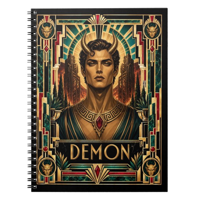 Cuaderno Demonio, Art Deco Mitológico (Frente)