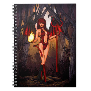Cuaderno Demonio Femenino En Rojo