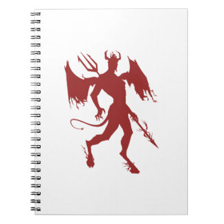Cuaderno Demonio rojo, Lucifer, Diablo, satinado, caminando