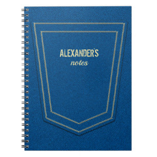 Cuaderno Denim azul Jeans Textura Nombre personalizado