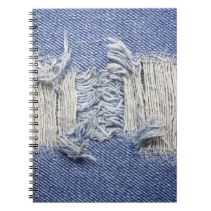 Cuaderno Denim azul roto: textura de jeans.