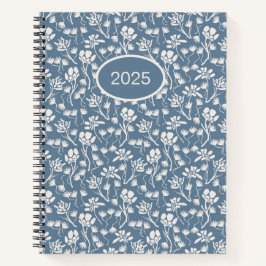 Cuaderno Denim Blue Floral de algodón