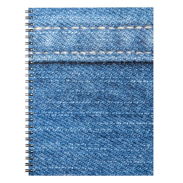 Cuaderno Denim Blue: Textura clásica de jeans. (Frente)
