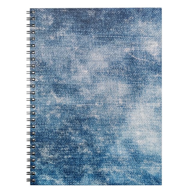 Cuaderno Denim De Jeans Azules, Fondo Texturado. (Frente)