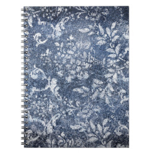 Cuaderno Denim Floral Faded: Fondo Texturado Grungy