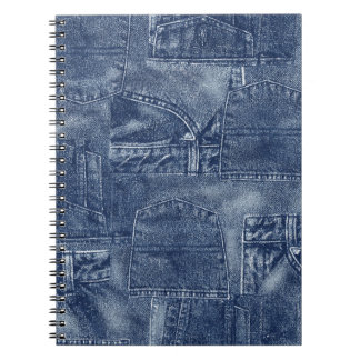 Cuaderno Denim material en un patrón de bolsillo de mosaico