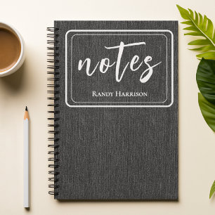 Cuaderno Denim Negro de Moda y Clásico Espiral Blanco